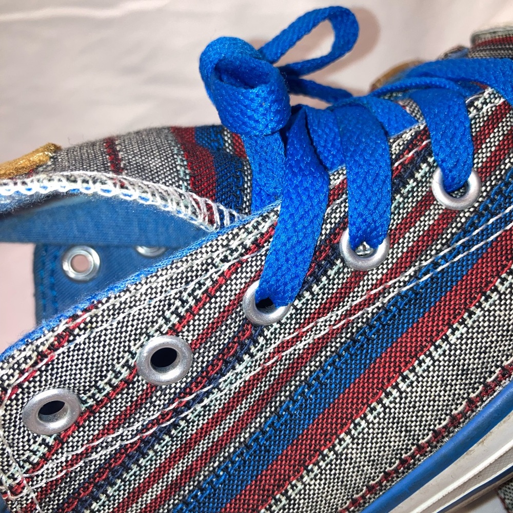 Converse Chuck Taylor Blue and Red Sneakers Classic Style women’s size 8.5 - Picture 3 of 6